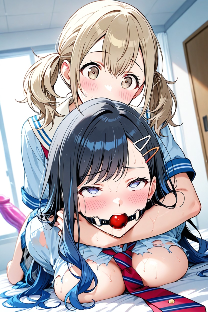 Big Breasts, On Top, Arm Around Neck Hentai AI Porn