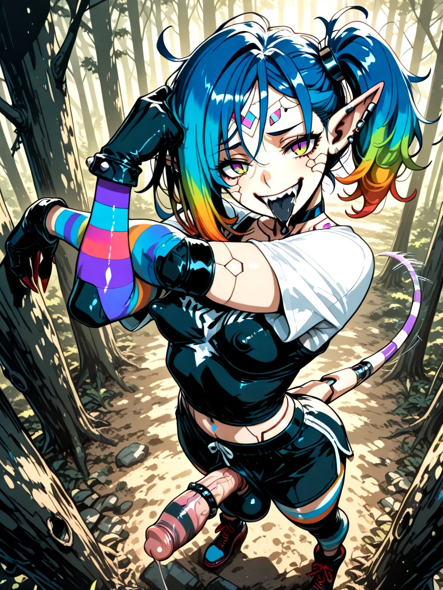 Stretching, Drooling, Black Tongue ヘンタイAIポルノ