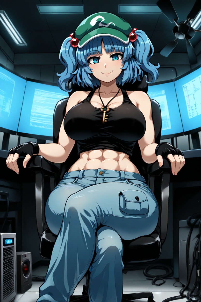 Thick, Blue Eyes, Green Cap Hentai IA