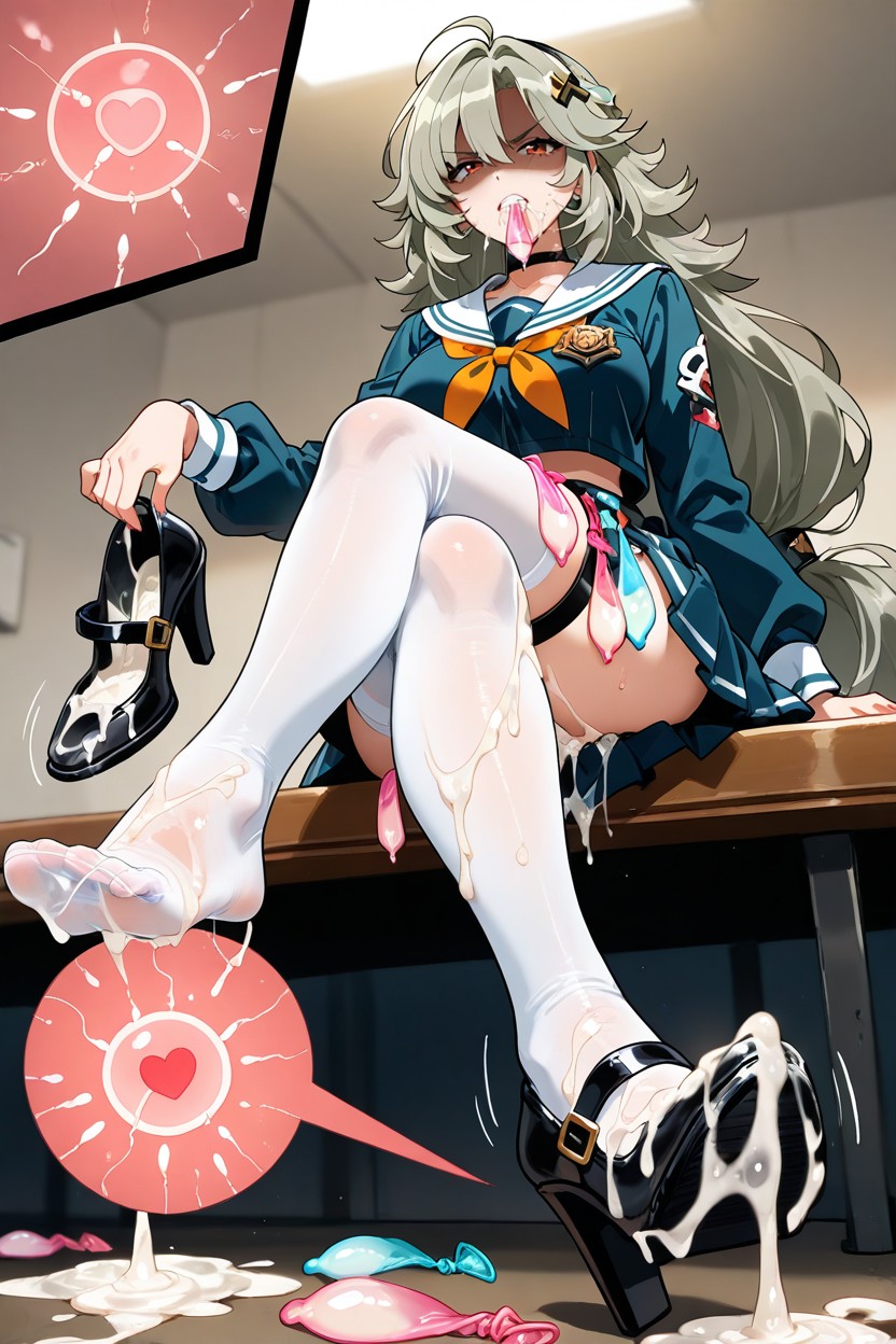 Used Condom, Angry, Holding Shoe Hentai AI Porn