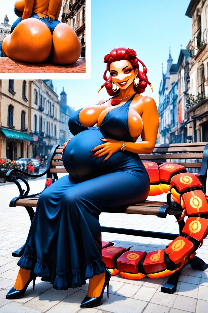 Medium Ass, Spanish Town Square Background, Female Centiskorch Hentai AI Porn