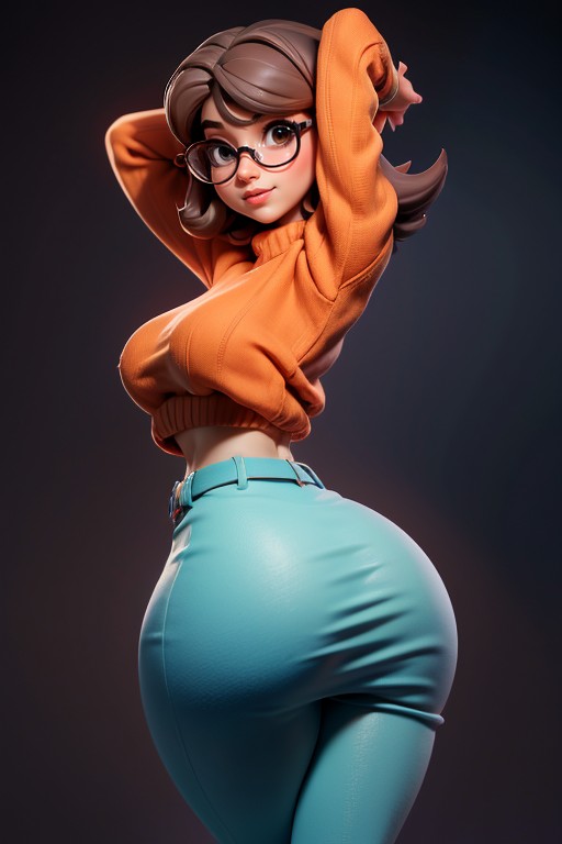 Rear View, Very Curvy Hips, Very Thick And Curvy Body Hentai AI Porn