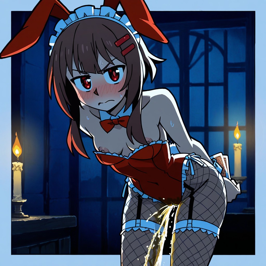 Front View, Holding Card, Arms Behind Back Hentai AI Porn
