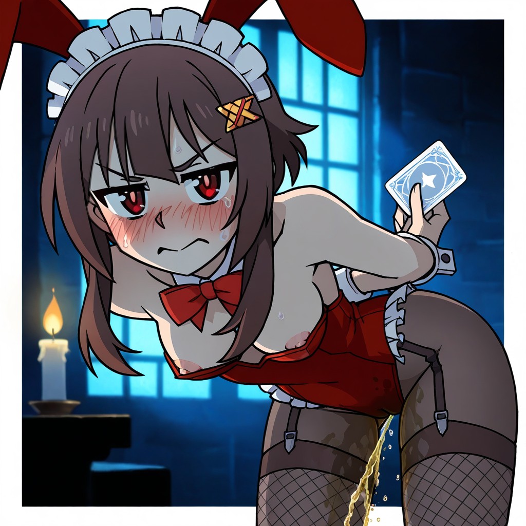 Wet Panties, Red Bow, Breasts Hentai AI Porn