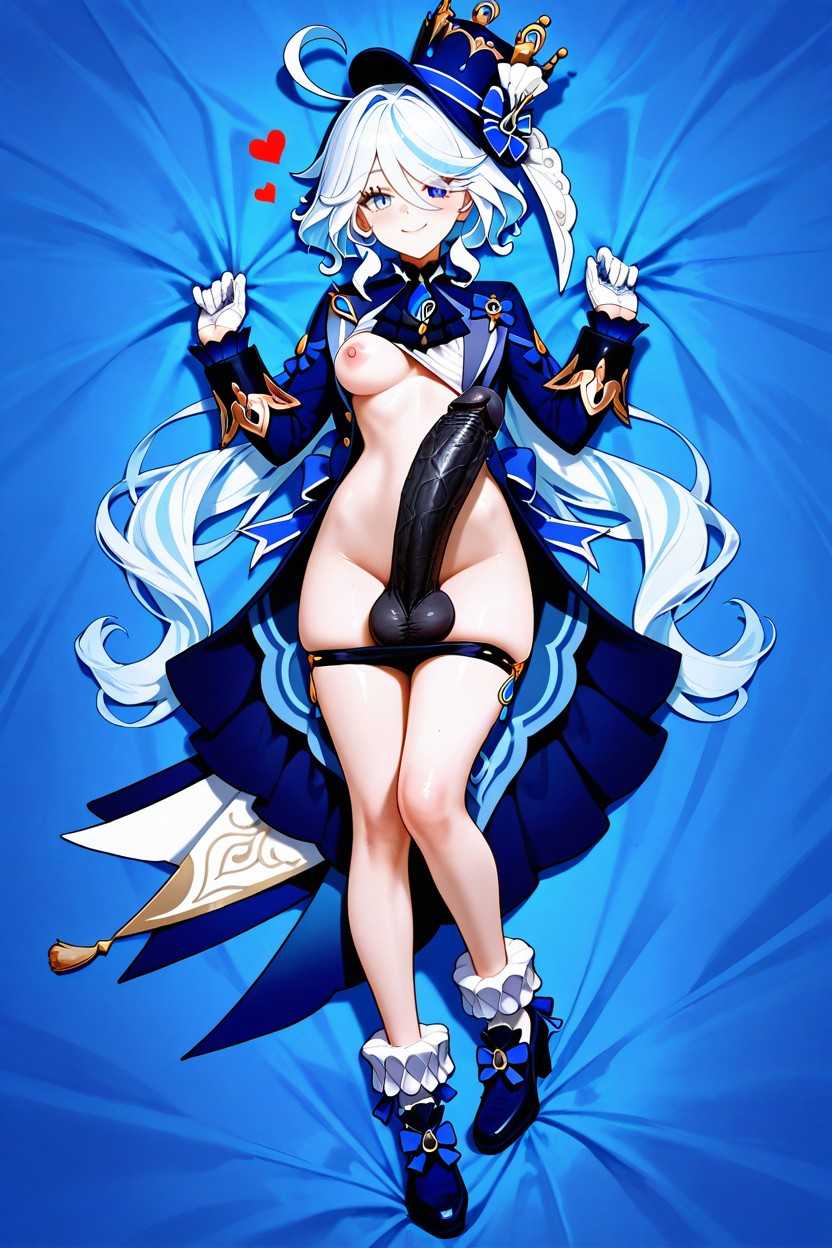 Laying, Intricate Gold Embroidery, Staring At Viewer Hentai AI Porn
