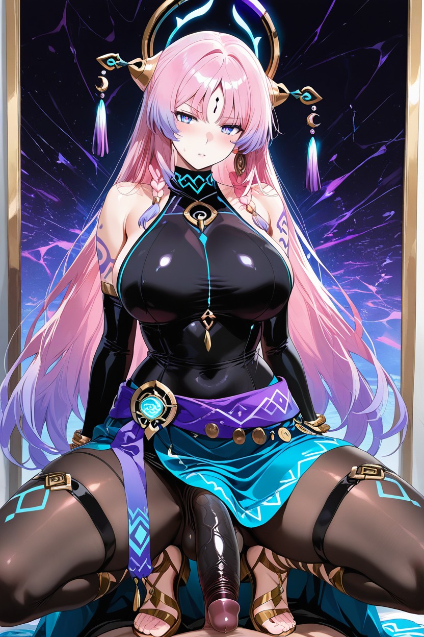 Keyhole Cutout, Detailed Feet, Violet Eyes Hentai AI Porn