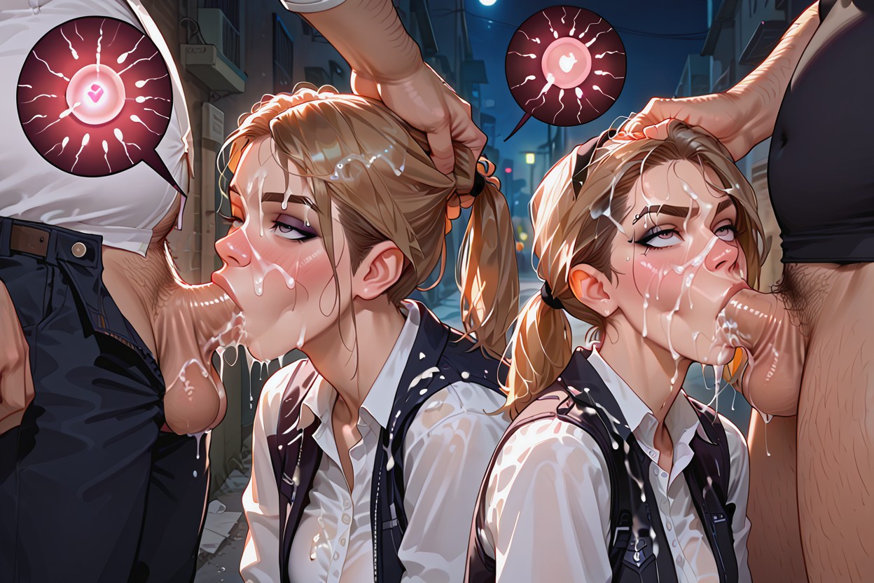Looking Up, Large Cock, 群交 Hentai IA