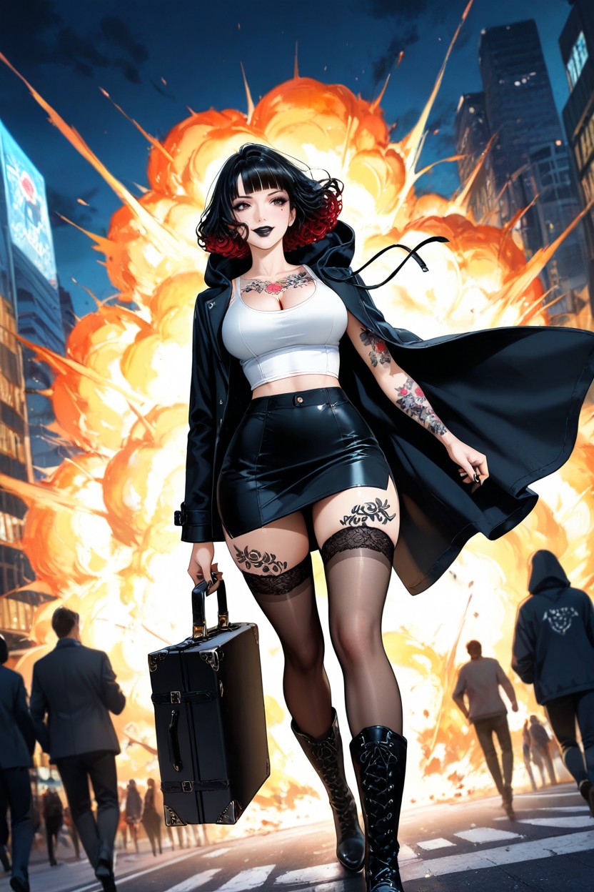 Black Lipstick, Perfect Proportions, Black Nails Hentai IA