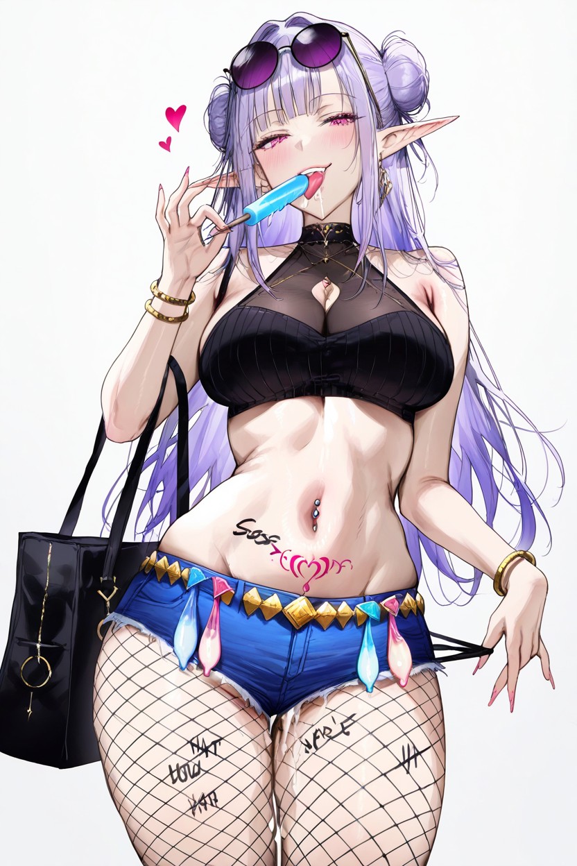Sos Adult Art Style, Sunglasses On Head, Curtain Bangs Hentai AI Porn