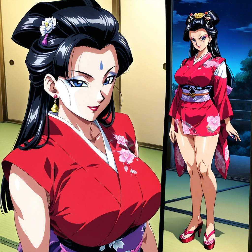 Blue Eyes, Ultra Detailed, Geisha Makeup Hentai AI Porn