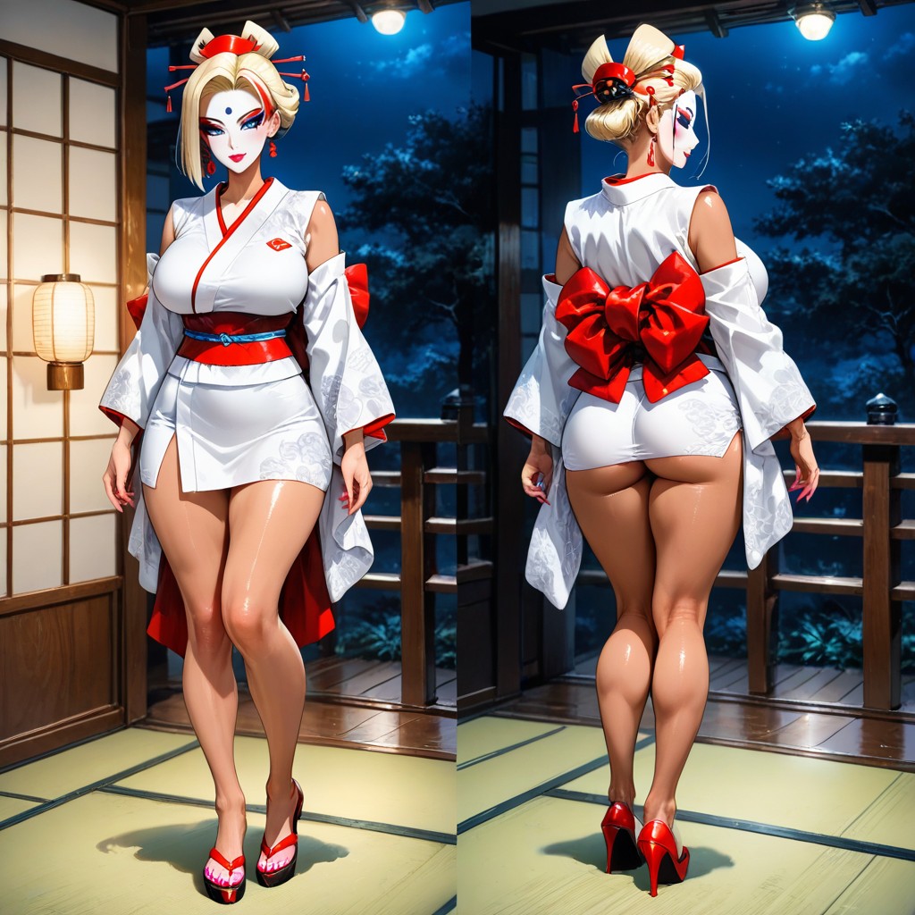Geisha Makeup, Detailed Thighs, 25+ Hentai AI Porn