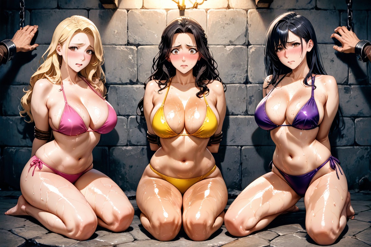 Medium Breast, Dungeon, Kneeling Hentai AI Porn