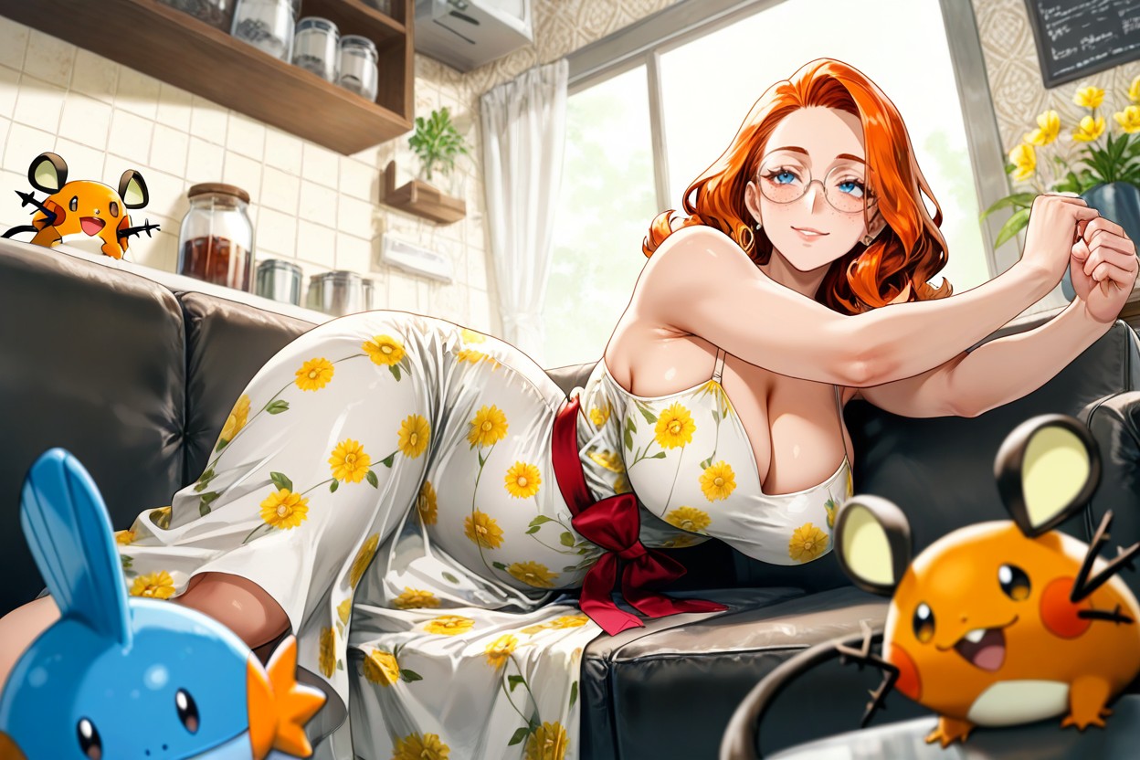 Determined Expressions On Pokemon Faces, Cinematic Composition, Round Glasses Hentai AI Porn