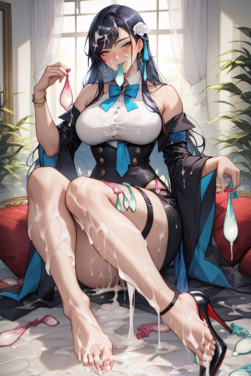 After Sex, Semen Soaked High Heels, Cum On Feet Hentai AI Porn