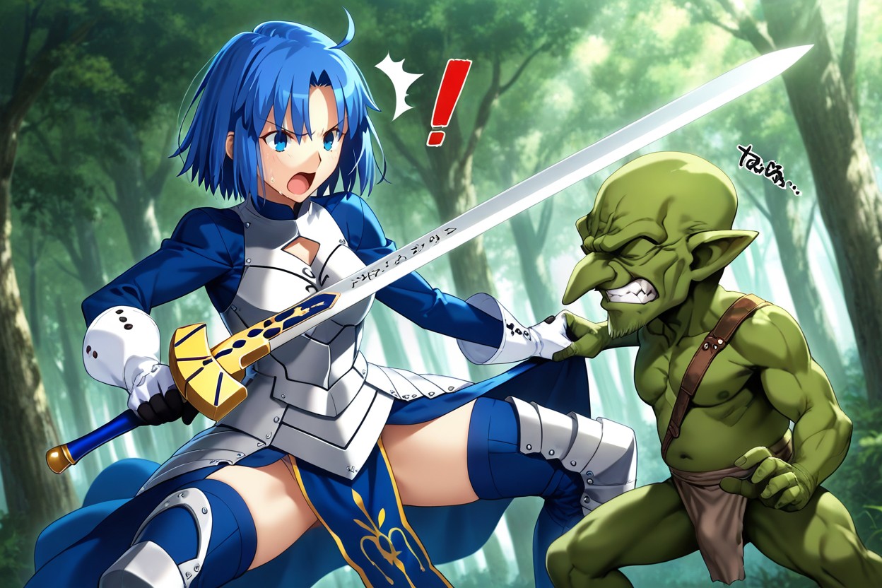 Clenched Teeth, Female Combat Stance, Shocked Hentai AI Porn