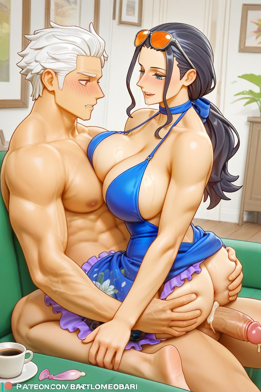 Cleavage, Sofa, Hair Hentai AI Porn