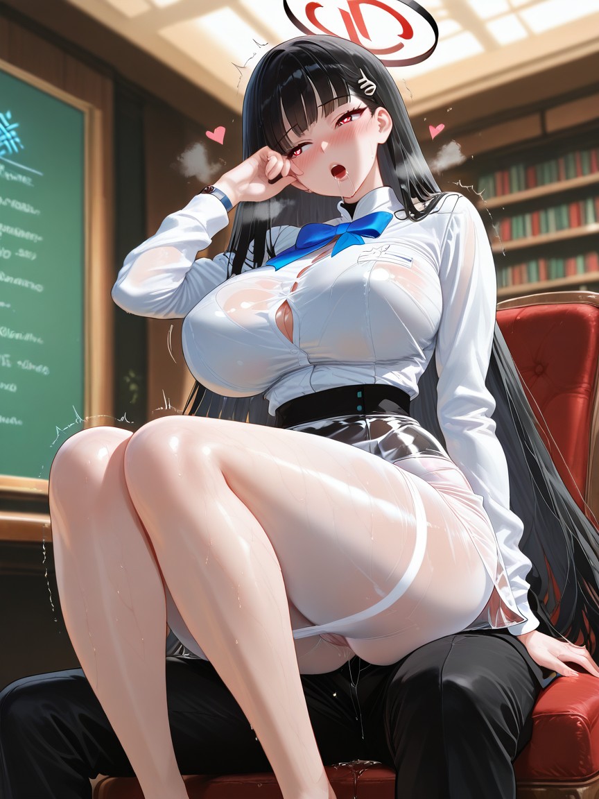 Sexy Idol And Man, From Front, Sitting Down Hentai AI Porn
