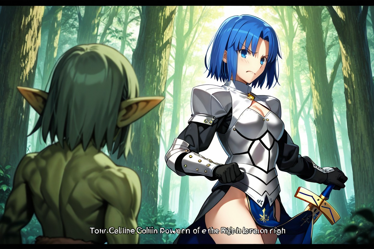 Vue De Face, Side View, Only One Female Ciel Power From Tsukihime In Armor Porno IA Hentai