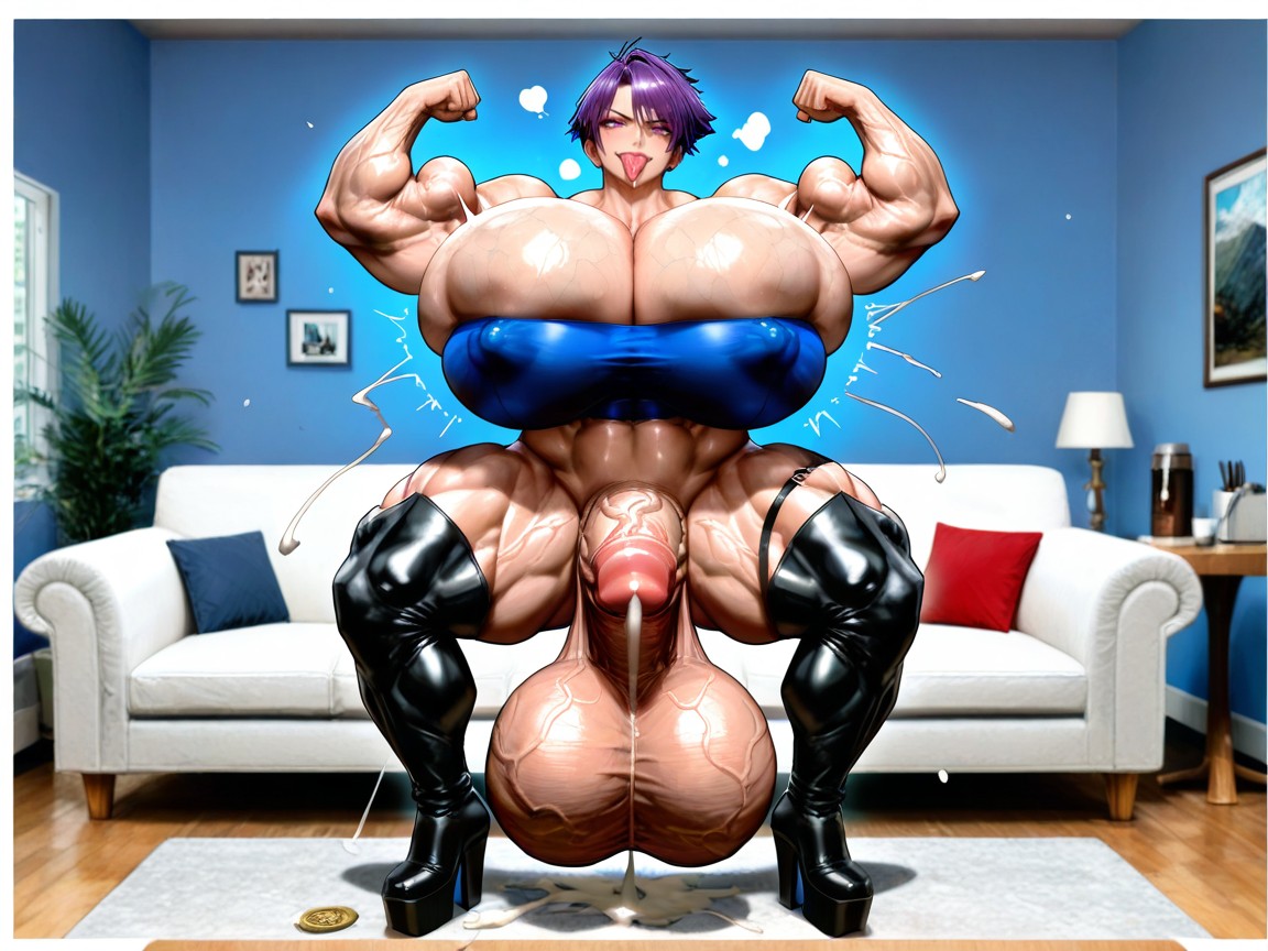 Gorgeous Face, Looking At The Viewer, Hypermuscle Hentai AI Porn