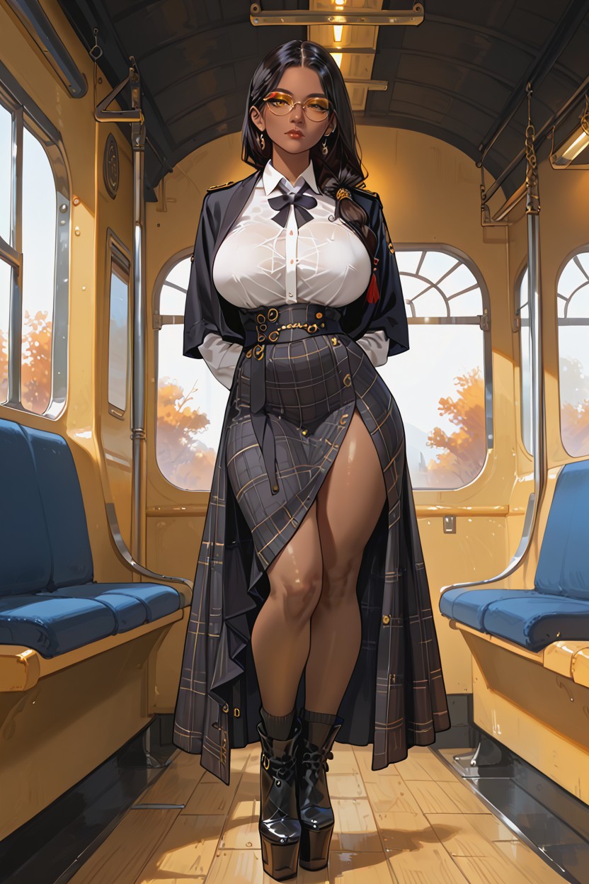 Hogwarts Uniform, Hip Cocked, Whole Body Visible Hentai AI Porn