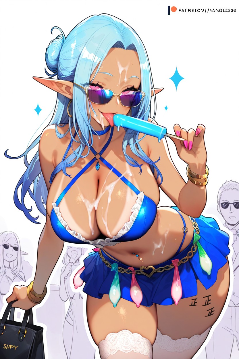 Holding Popsicles In Mouth, Elf, Pija Art Style Hentai AI Porn