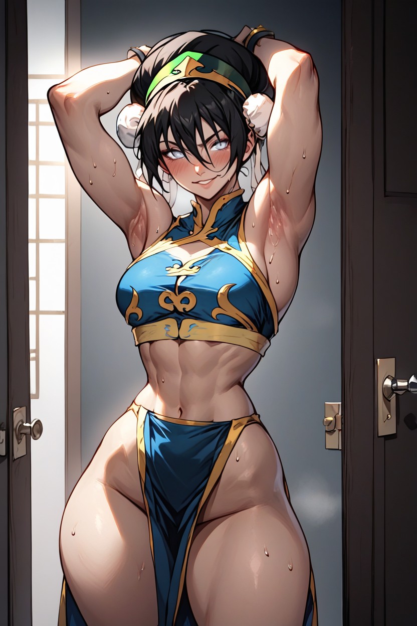Seductive Smile, Blush, Black Background Hentai AI Porn