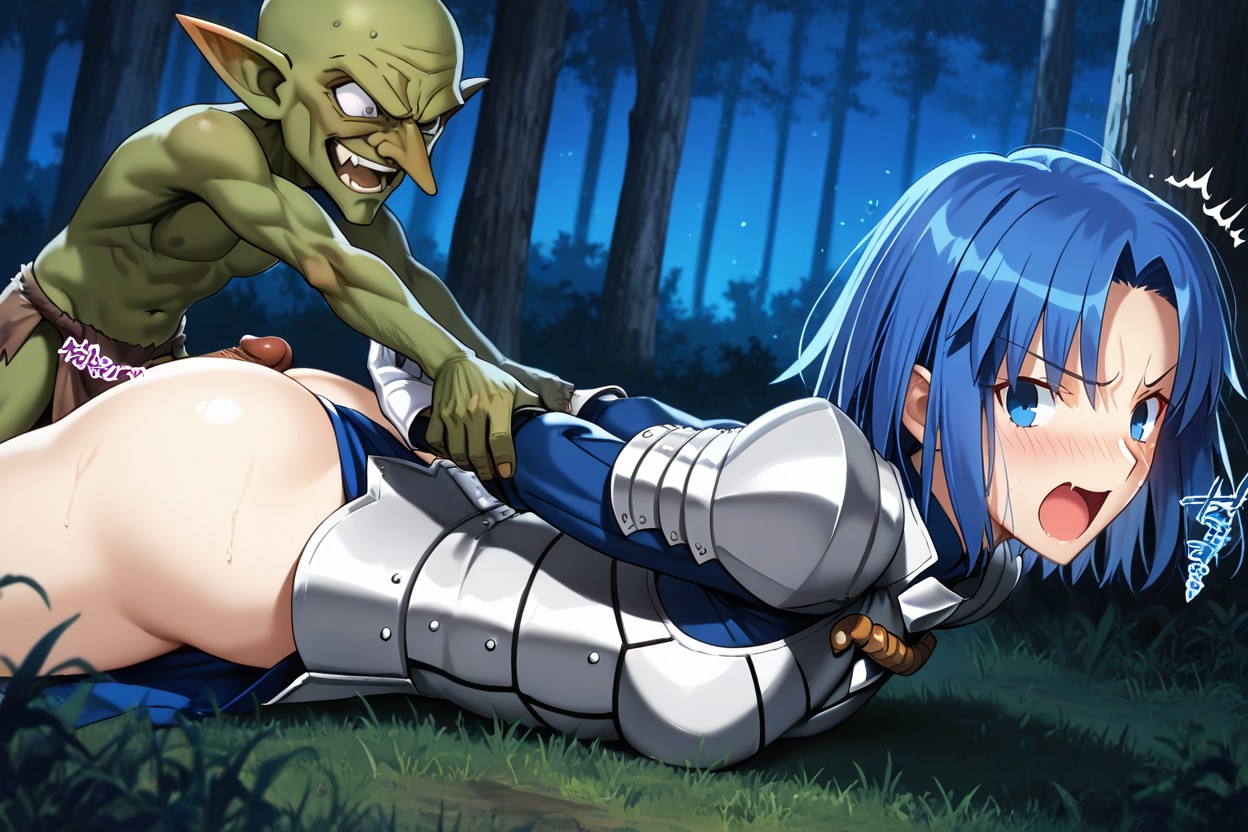 Sorprendida, Only One Male Goblin, In Forest Hentai IA