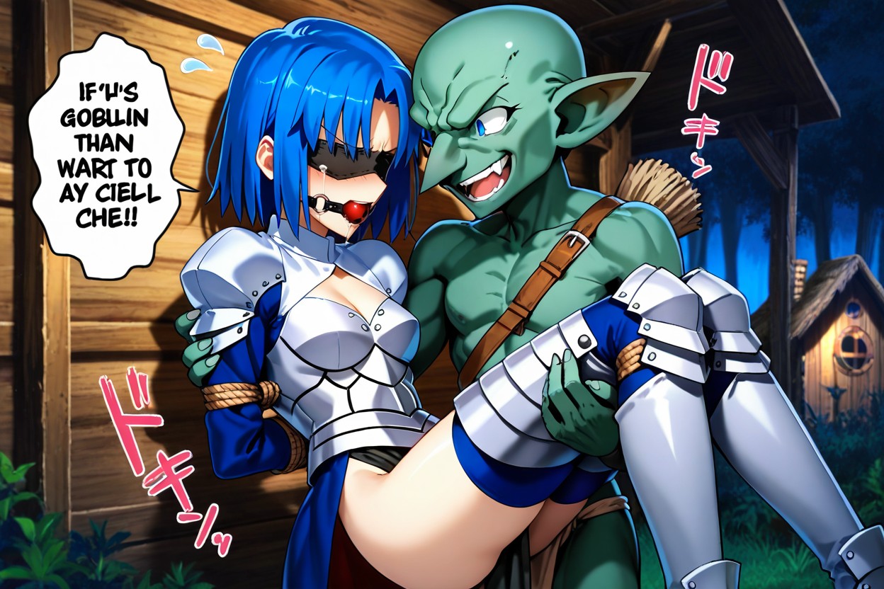 Happy Crying, Only Tow Character, Female Taller Than Goblin Hentai AI Porn