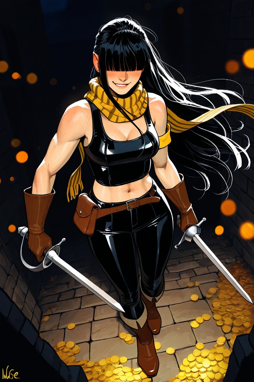Tomboy, Medieval Alleyway, Gold Hairpin Hentai IA