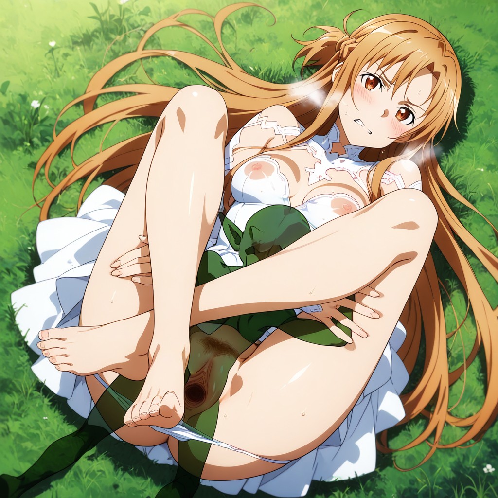 Extreme Orgasm, Laying On Field, Invisible Goblin Hentai AI Porn