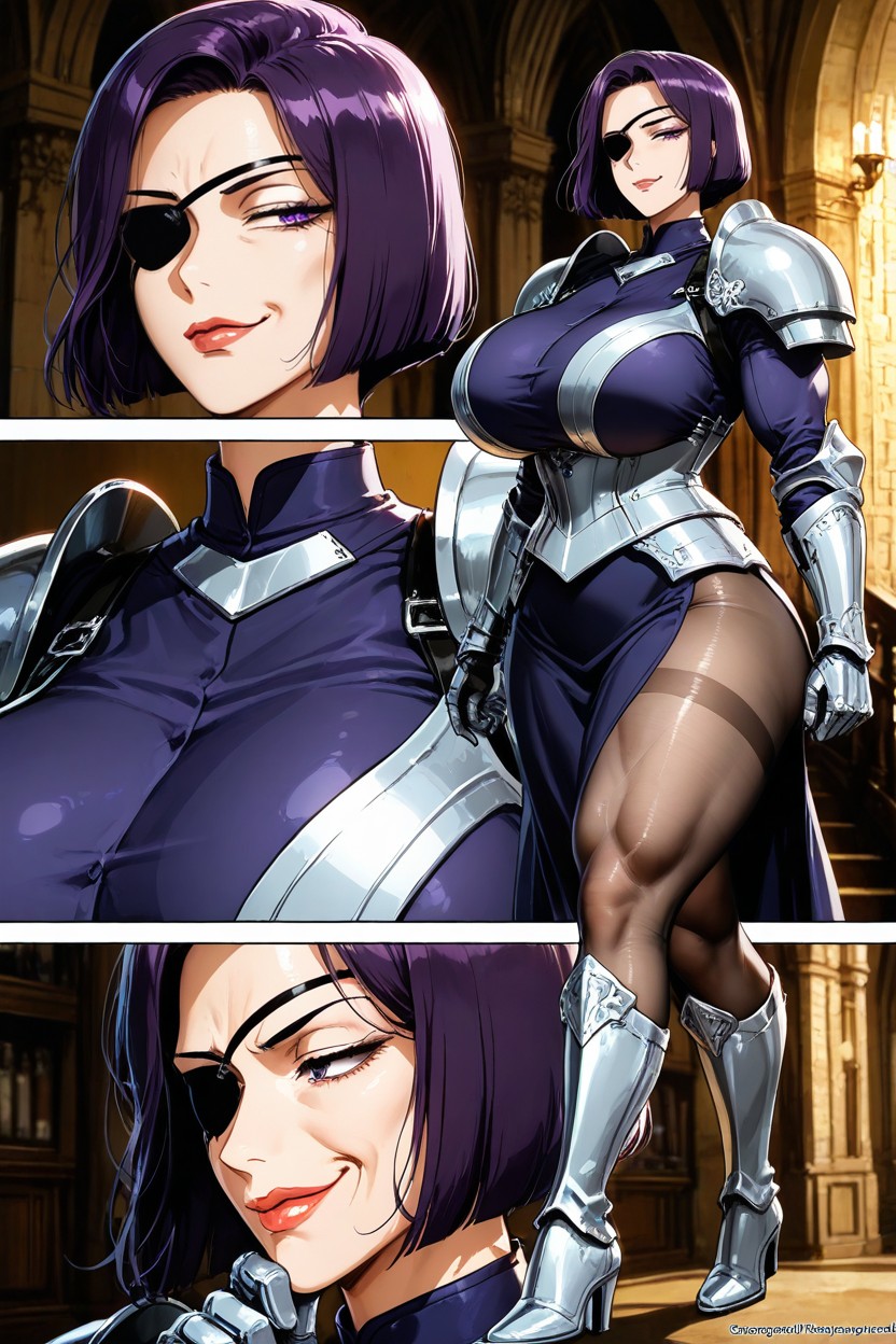 Tall, Smirk, Dark Purple Dress Hentai AI Porn