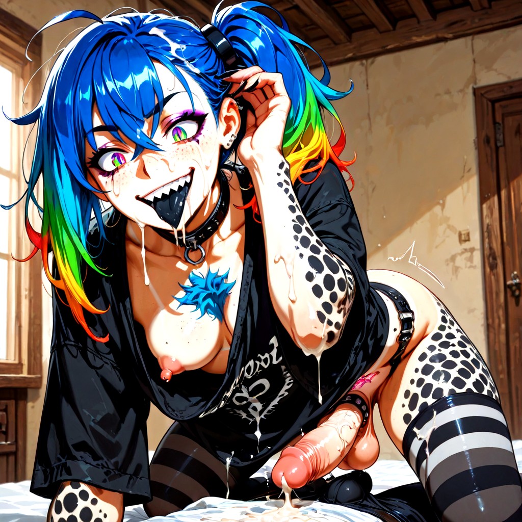 Rainbow Hair, Motion Lines, 18+ Hentai AI Porn