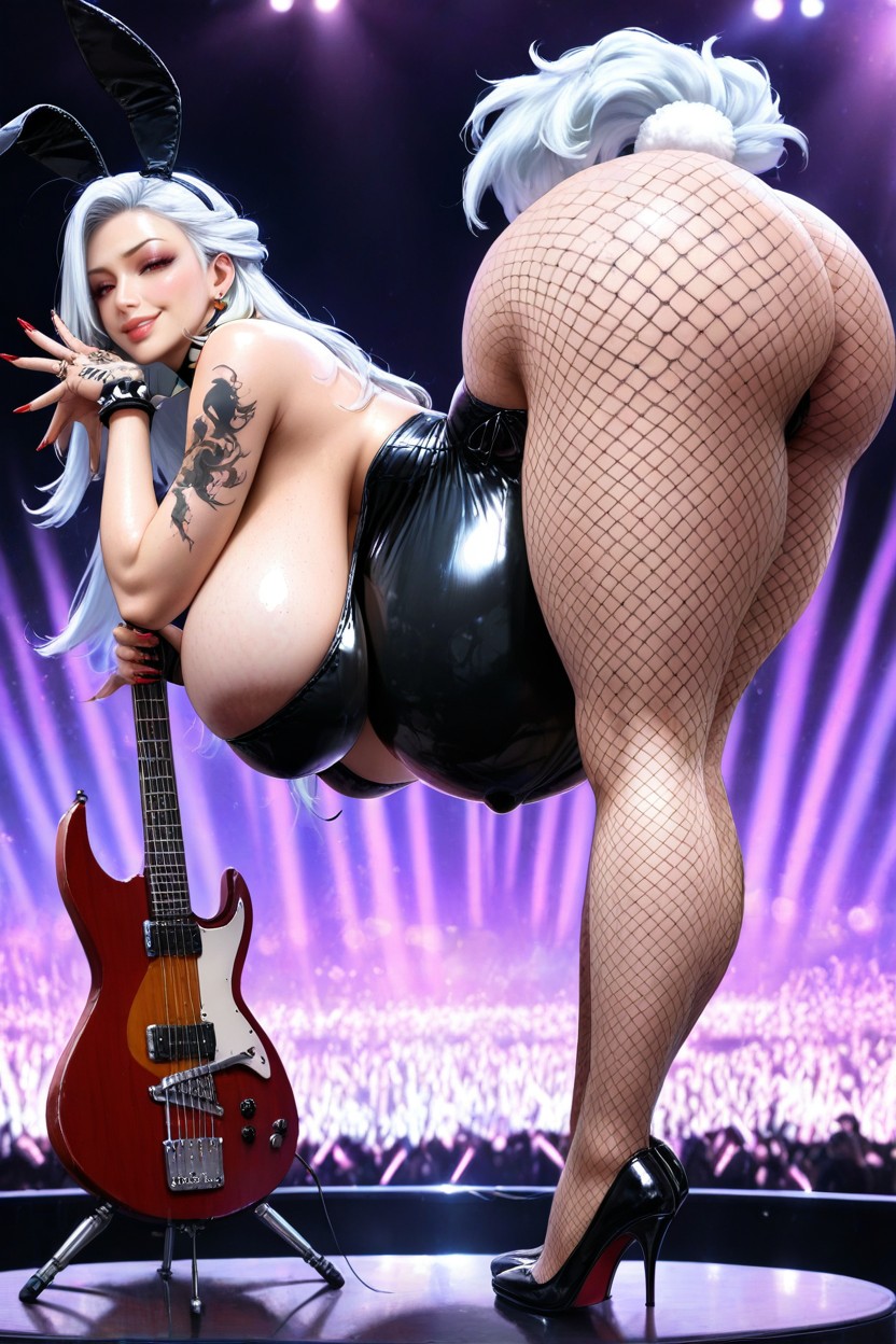 Heavily Pregnant, Smug Smile, Black Leotard Porno IA Hentai