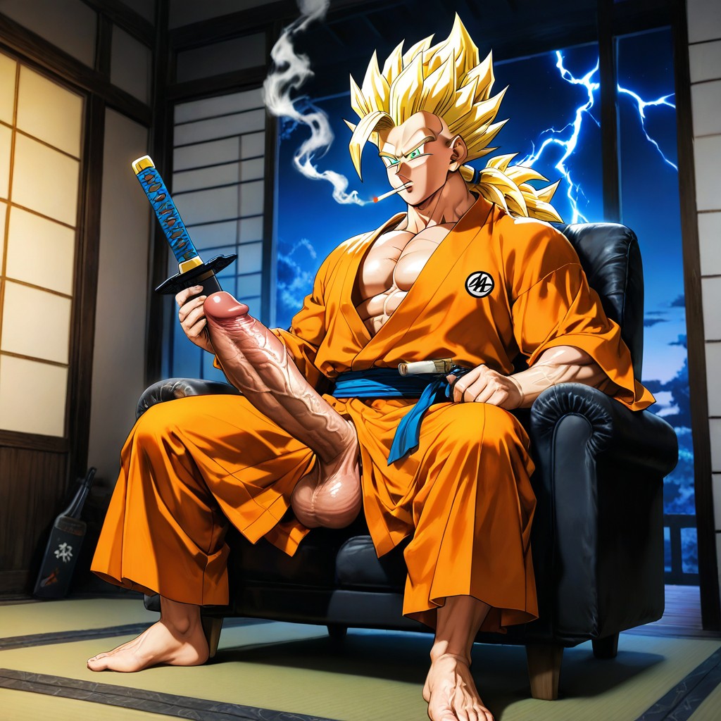 Detailed Face, Barefoot, 尖尖的头发 AI黃漫