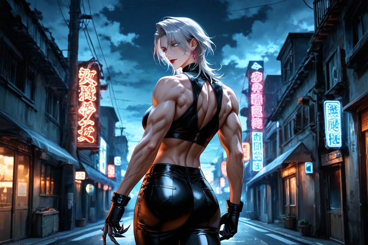Futa, Beautiful Details, Neon Lights Porno IA Hentai