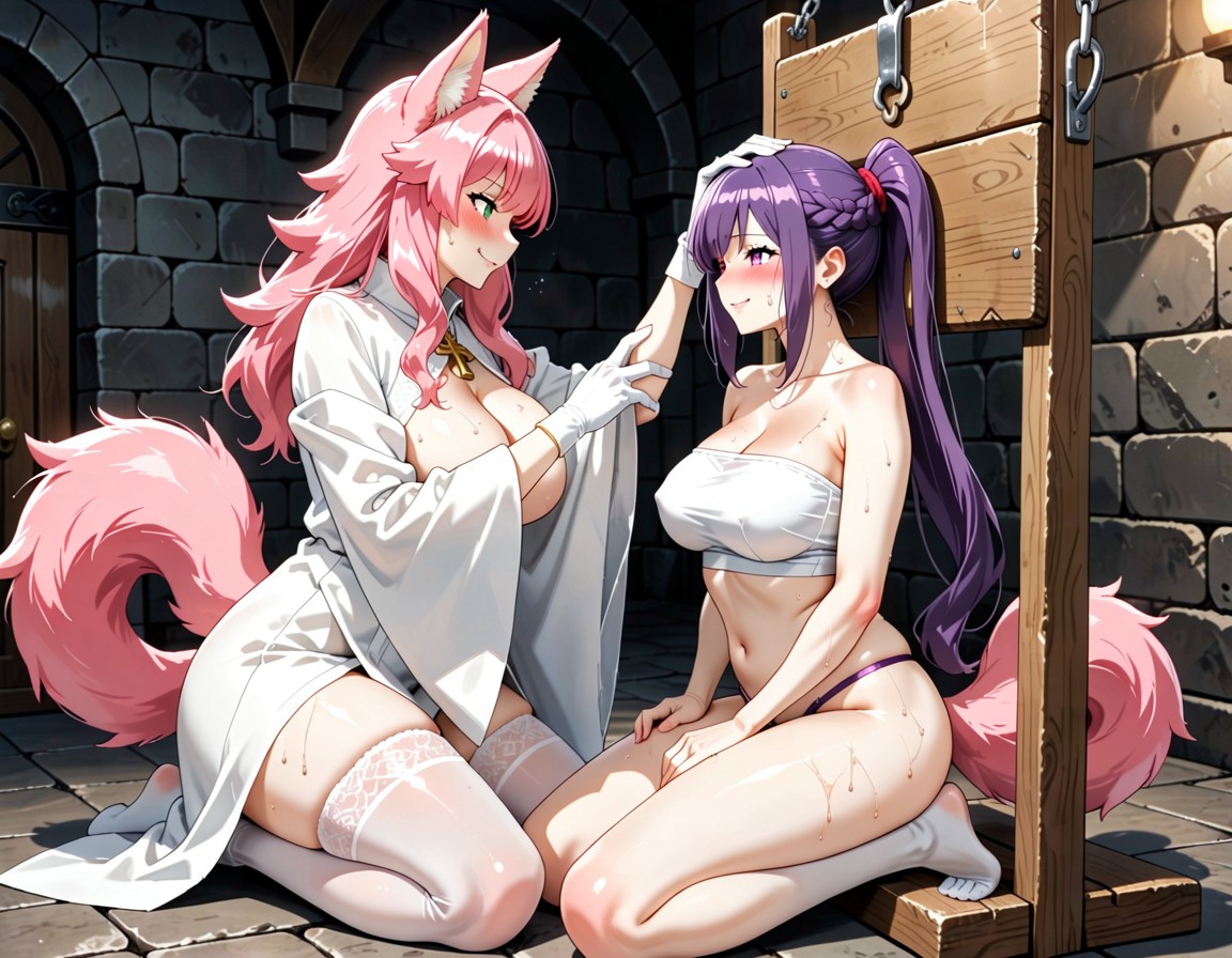 Detailed Image, Sweaty, Two Women Porno IA Hentai
