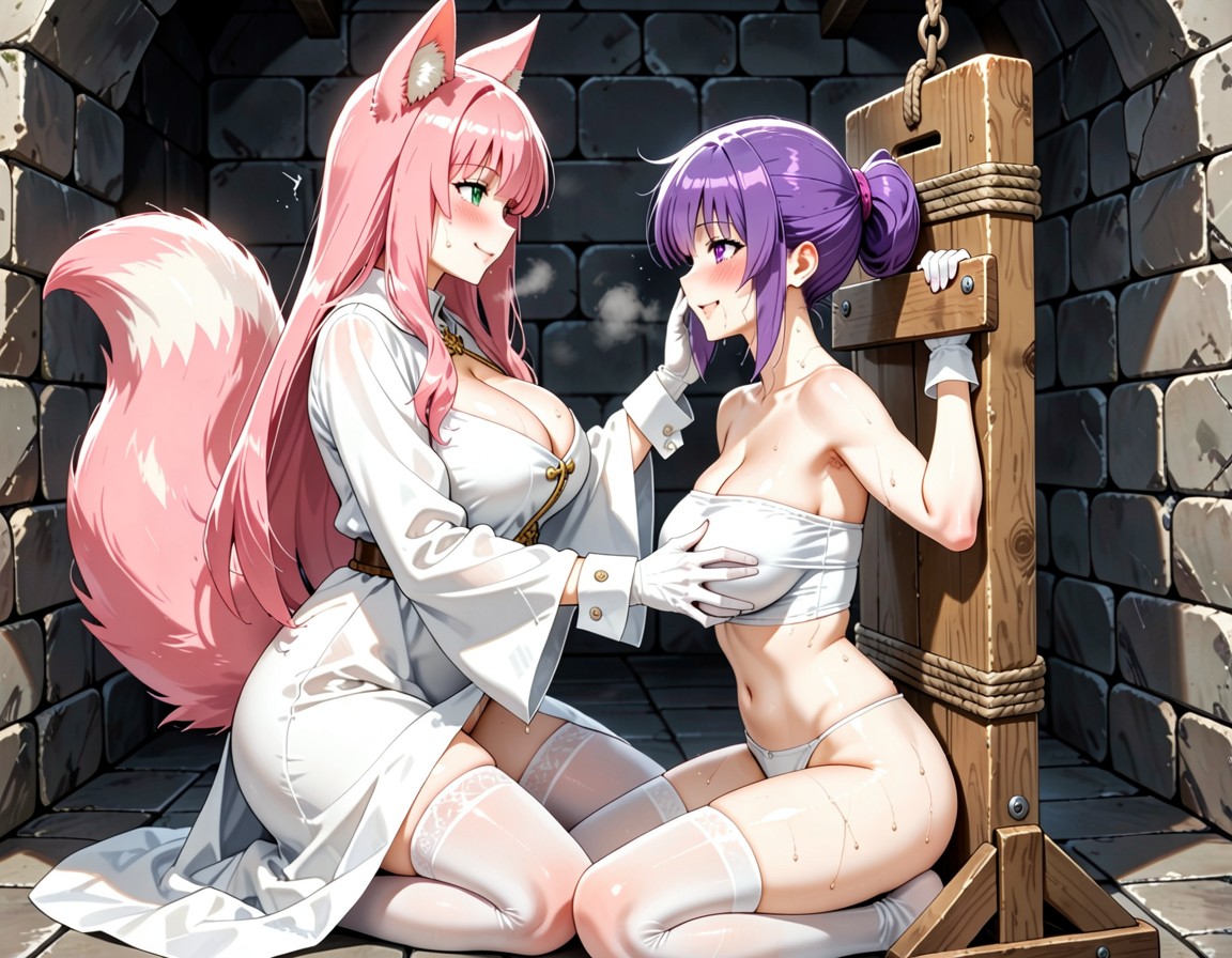 Pink Fox Ears, 小乳, Two Women AI黃漫