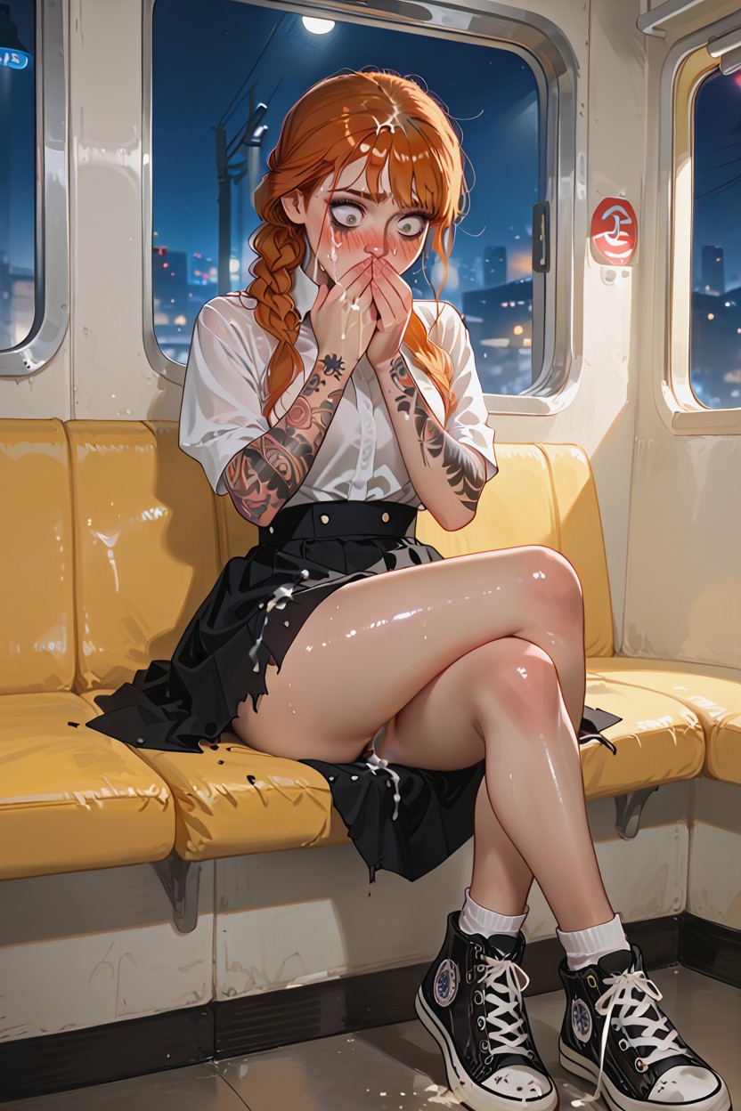 Ultra Detail, Black Messy Uniform, Large Tattoos Hentai AI Porn
