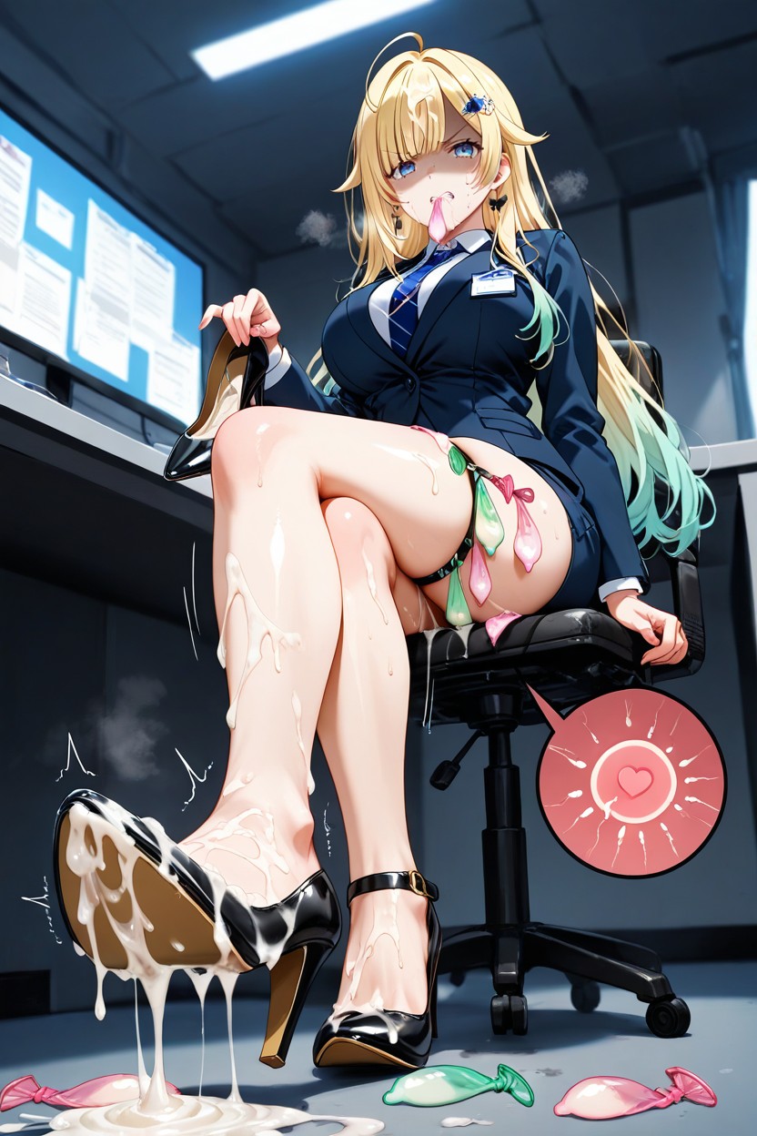 Swallowing Semen, Semen On High Heels, Heel Raised Hentai AI Porn