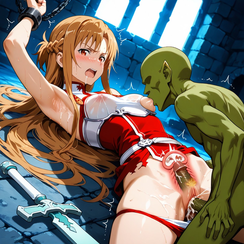 Twitching, She Is Drooling, Breast Sucking Hentai AI Porn