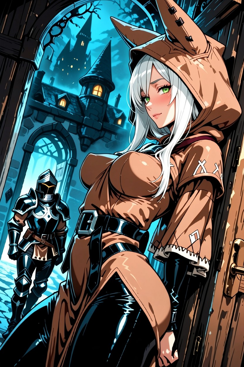 Scruffy, Side View, Seductively Looking At Guard Hentai AI Porn