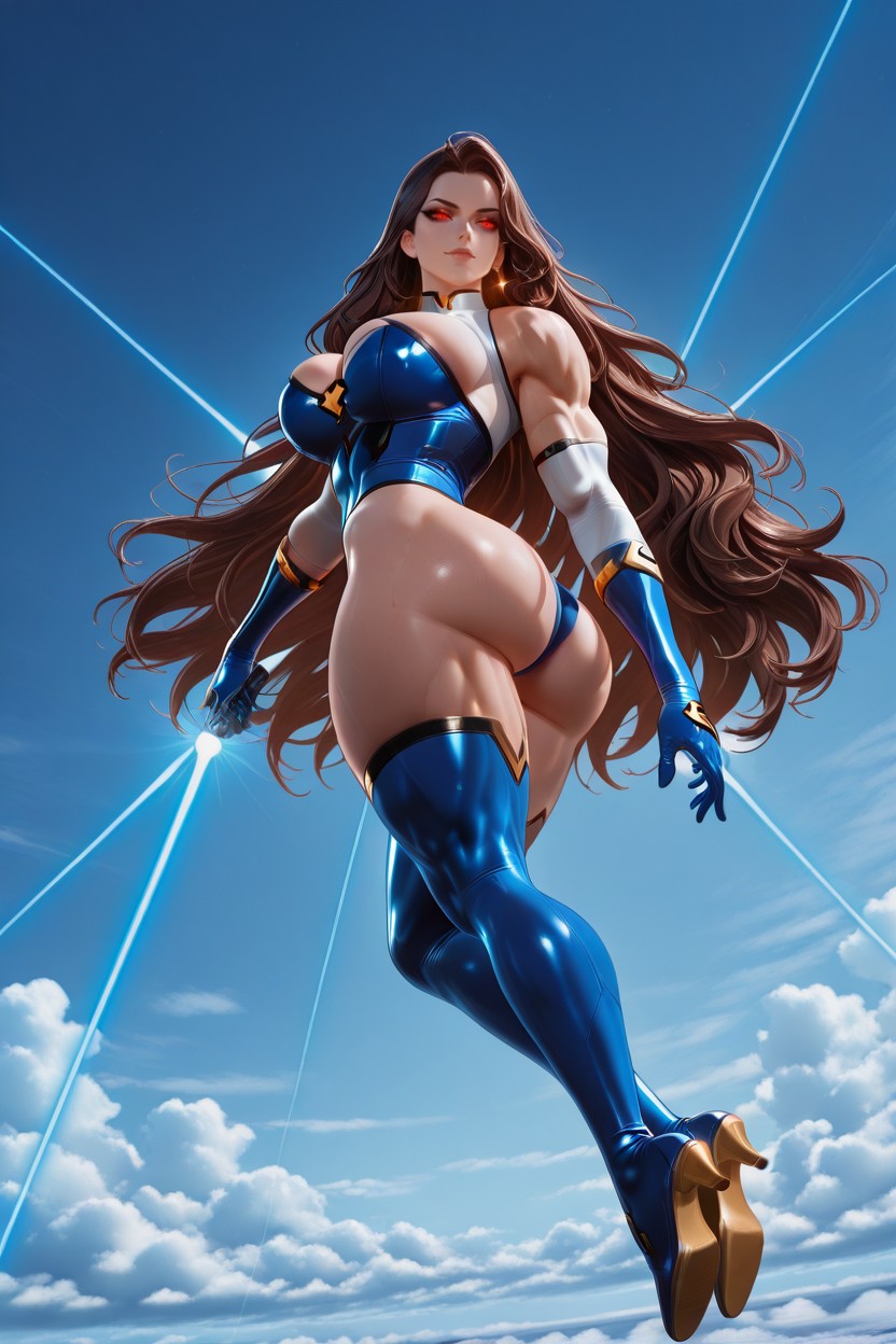 Powergirl From Dc Comics, Plated Outfit, Wide Hips ヘンタイAIポルノ