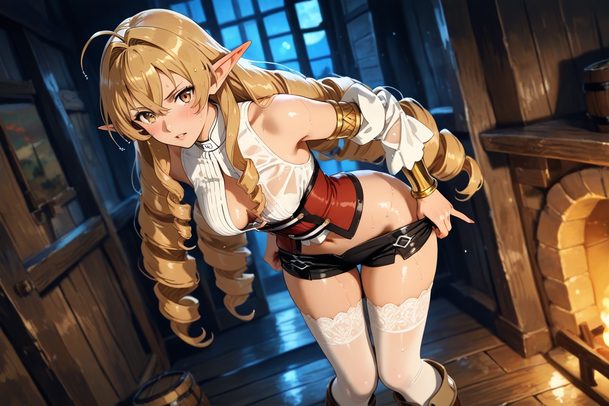 Soft Moonlight, Rim Lighting, Wet Hair Hentai AI Porn