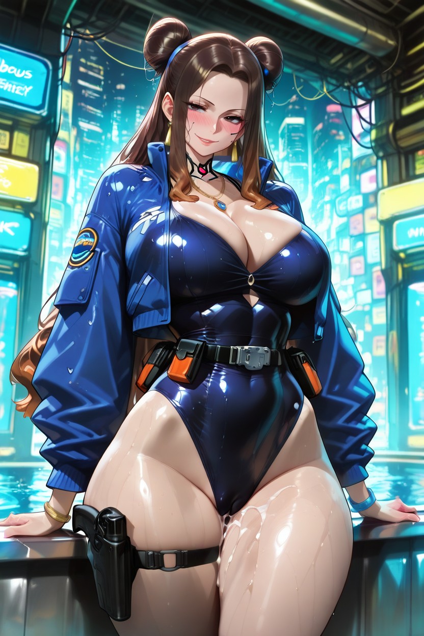 Debout, Volumetric Lighting, Holsters On Thighs Porno IA Hentai