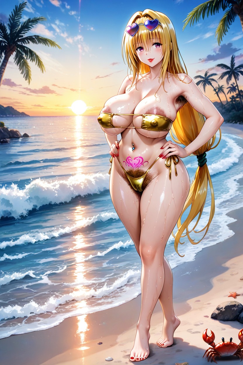 Beach, Standing, Hands On Hips Hentai IA