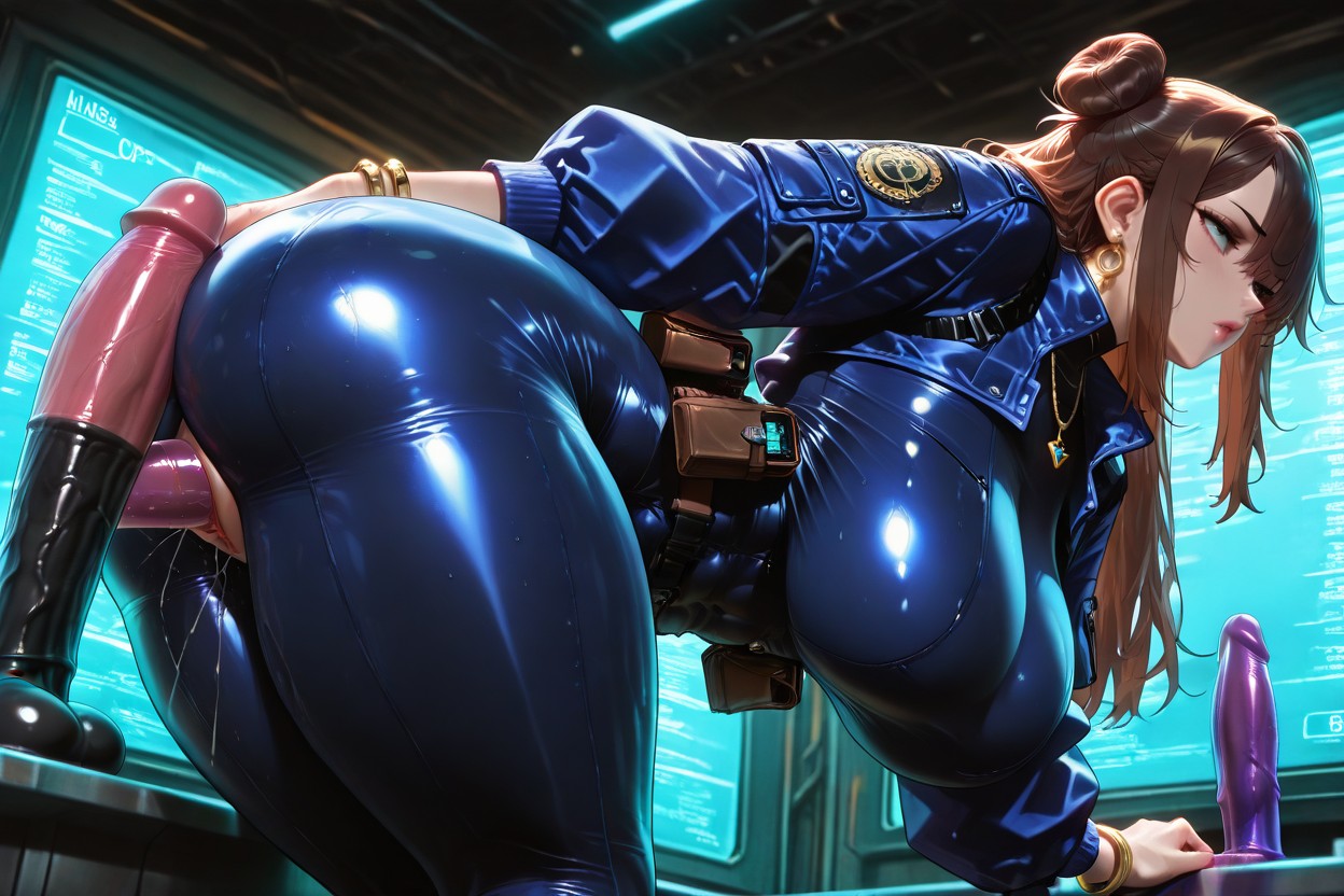 K, Necklaces, Wearing Tactical Utility Belt And Holsters On Thighs And Waist Porno IA Hentai