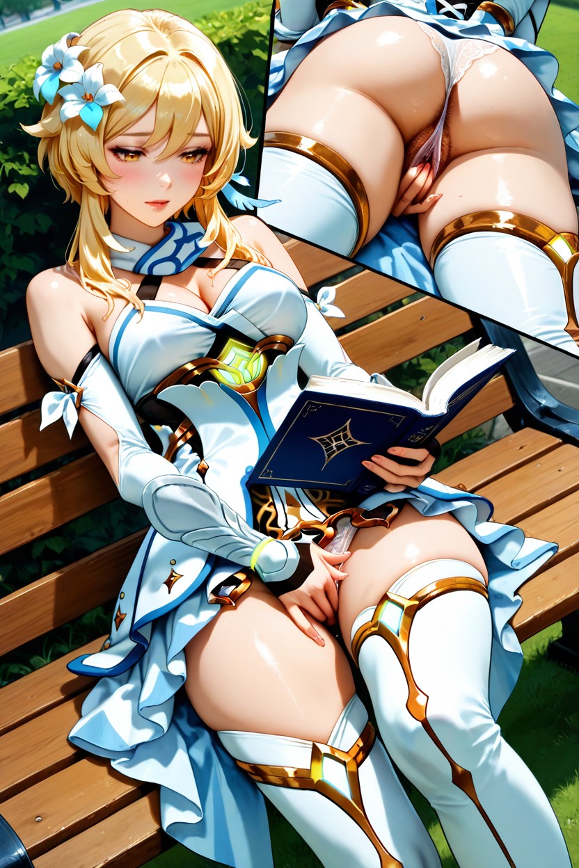 Dutch Angle, In A Park At Noon, Medium Breasts Hentai AI Porn