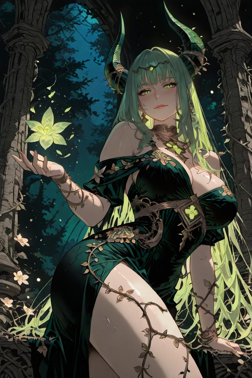 Long Flowing Hair, Magical Mist, Pale Flawless Skin Hentai AI Porn