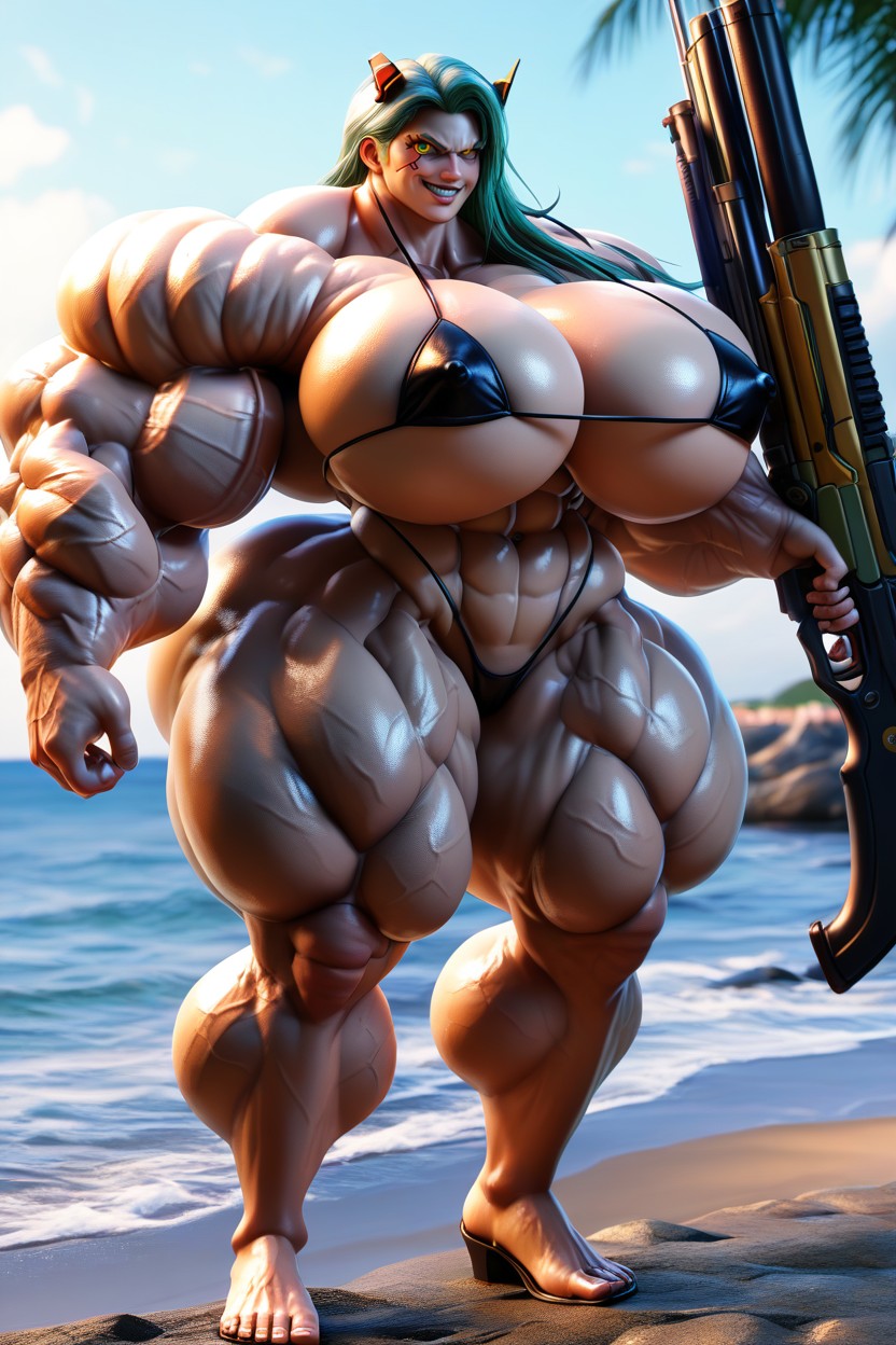 肌肉发达, Anime Waist, Seductive Look AI黃漫