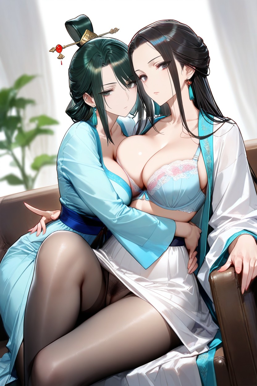 Emotionless, Seductive Hand Gesture, Embroidery Hentai AI Porn
